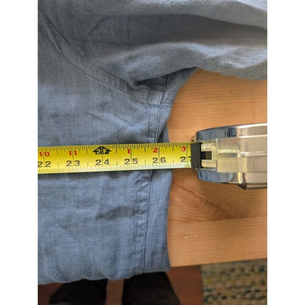 Banana Republic Linen Shirt Long Sleeve Blue Extra Large XL Y2K 2008